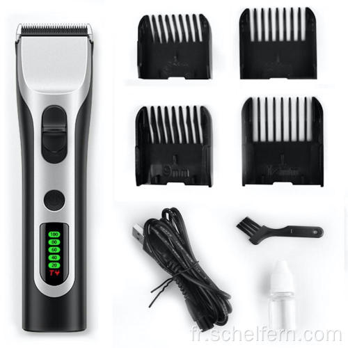 Clippers de cheveux professionnels LED sans fil électrique